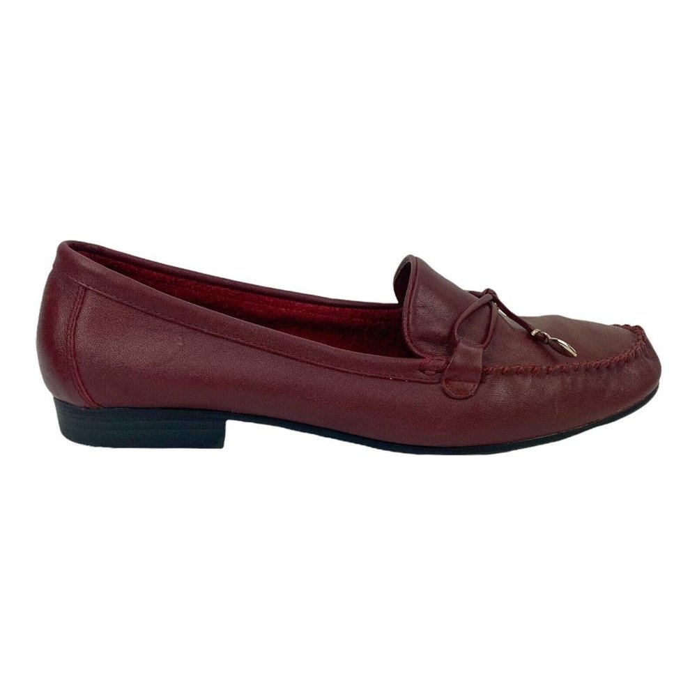 Mooties Tootsies Momallory Womens Leather Slip On Loafers Red Size 9.5 W